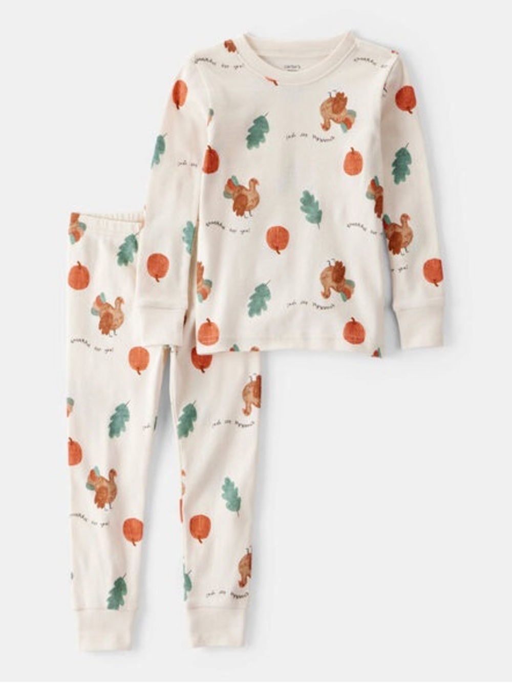 Thanksgiving Print Cotton Pajama Set